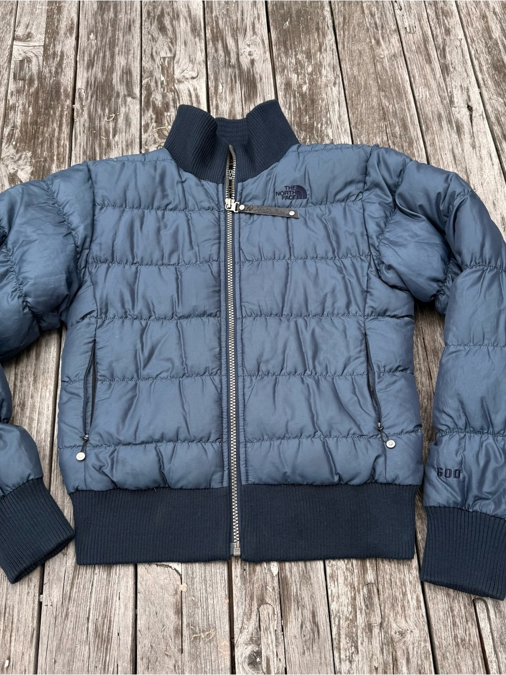 Y2K The North Face Vintage 600 Down Filled Navy Quilted Bomber Jacket
